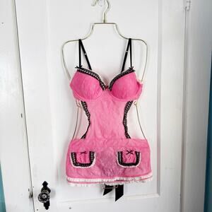 Victoria’s Secret French Maid Apron Outfit Teddy Flirty Role Play Dress Up 36C